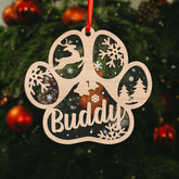 Royal Fight Personalized Dog Cat Paw Ornament Christmas Customized Memorial Dog Ornament for Christmas Tree Dogs Cat Pet Name Ornaments Dog Cat Ornaments (Dog 1)